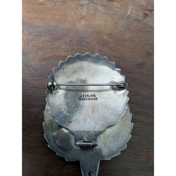 🎉Host Pick💖Art Nouveau Enamel and  Silver Hinged Peacock Brooch from Siam - Picture 6 of 9